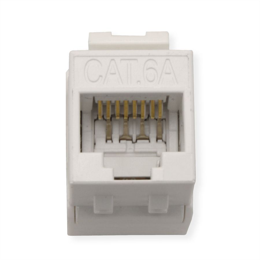 ROLINE Keystone Cat.6A (Classe EA)non blindé, sans outil, SLIM, extra-court, blanc
