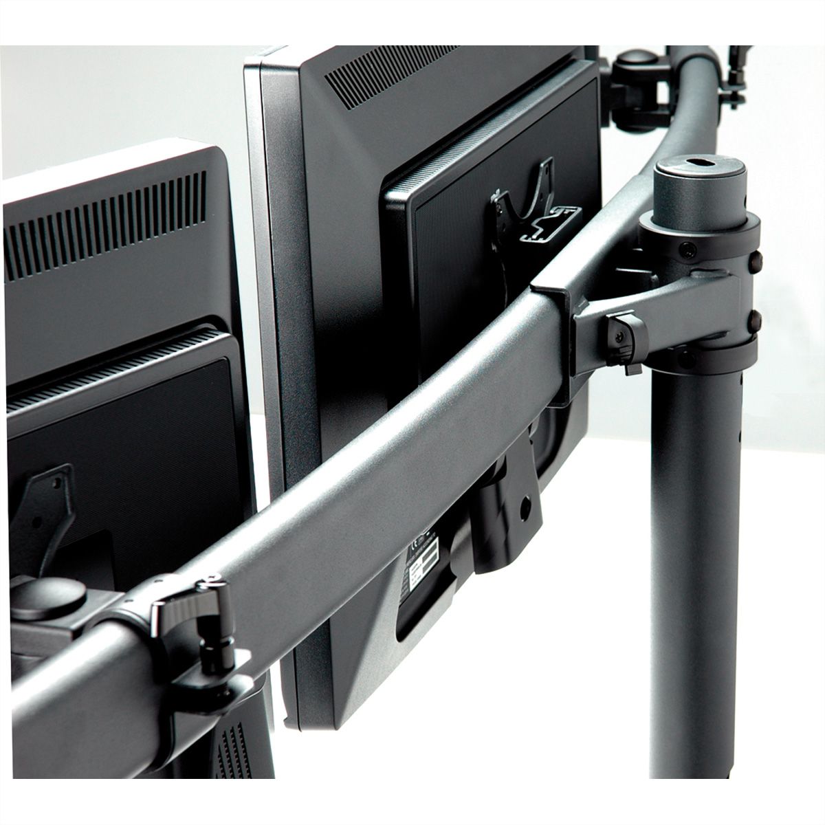VALUE Bras pour LCD triple, noir, montage sur table