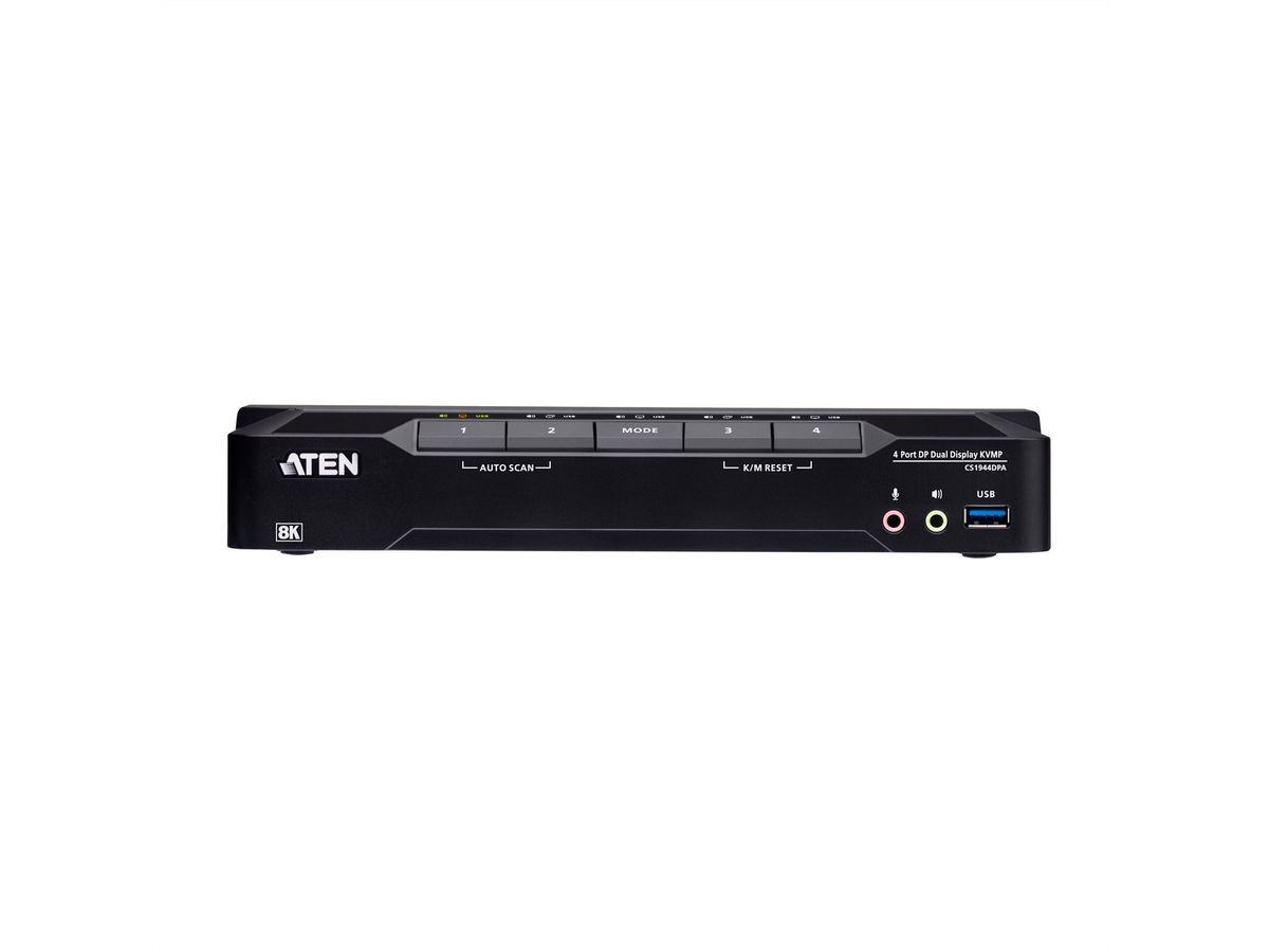 ATEN CS1944DPA Commutateur KVMP à 4 ports USB 3.0, DisplayPort 8K, double écran