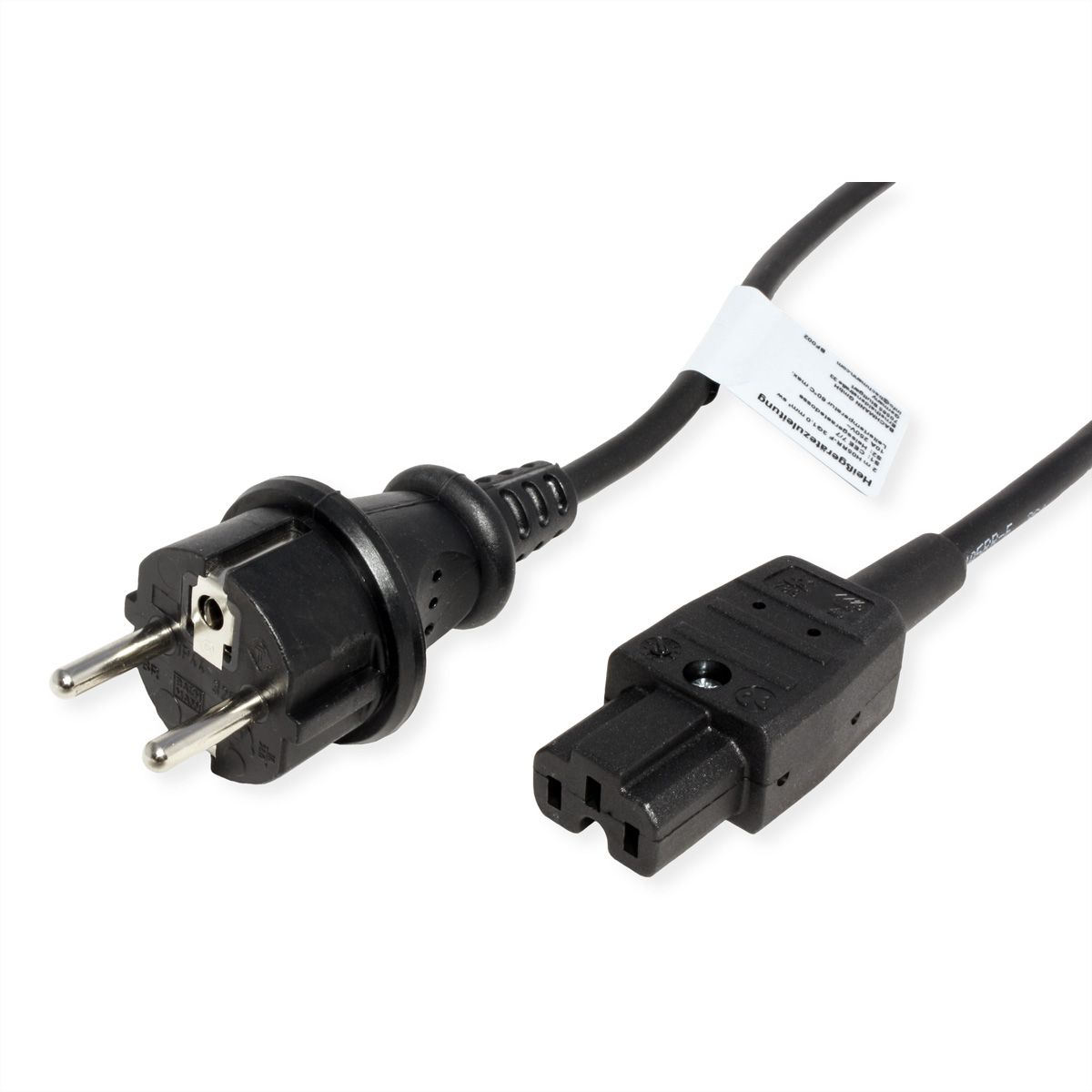 BACHMANN Câble d'alimentation H05RR-F 3G1,0mm² 2m , CEE7/7 C15a