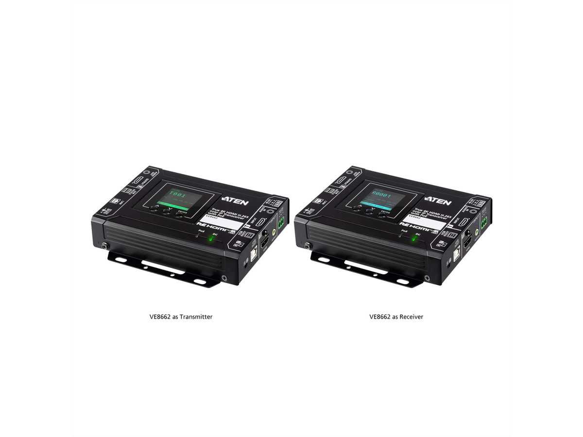 ATEN VE8662 Émetteur-récepteur HDMI H.265 sur IP véritable 4K avec PoE