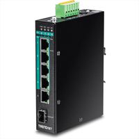 TRENDnet TI-PG541i Switch Rail DIN PoE+ Gigabit industriel de couche 2 à 6 ports