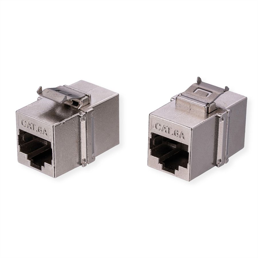 VALUE Coupleur Keystone RJ45, Cat.6A (Classe EA), blindé, court, argent