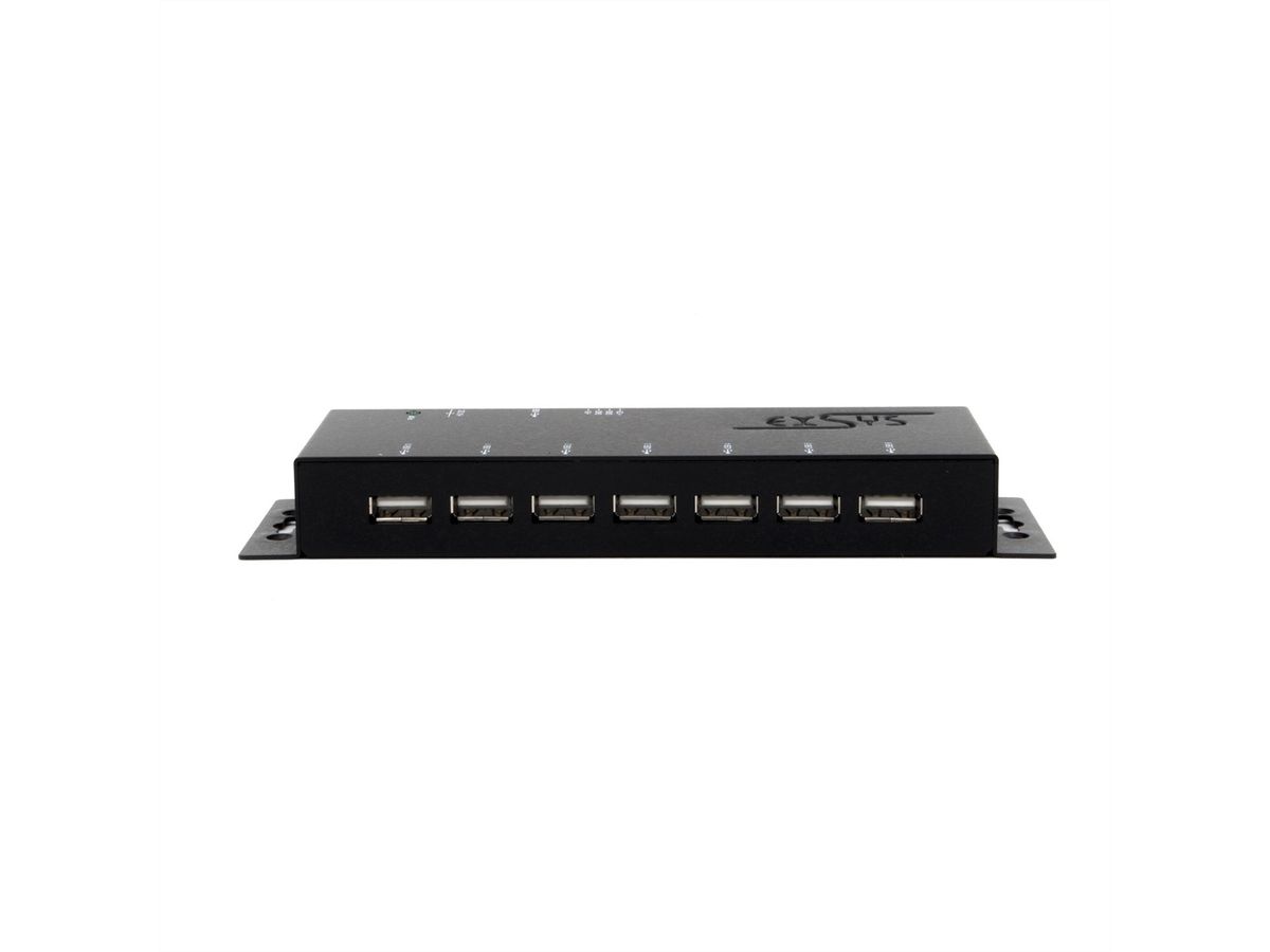 EXSYS EX-1177-2S Hub USB 2.0 à 7 ports, protection contre les surtensions ESD 15 kV