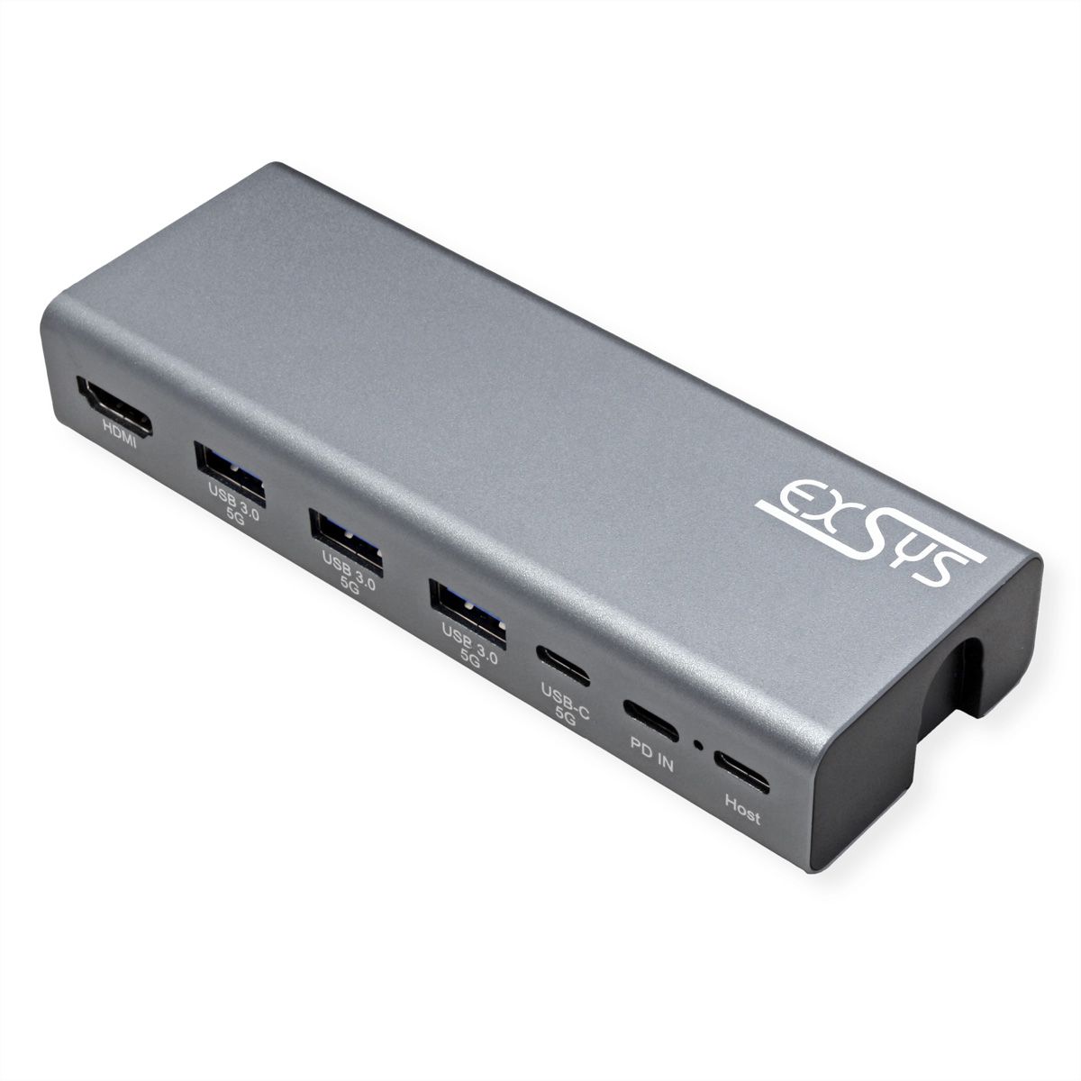 EXSYS EX-1224HM Support pour ordinateur portable, avec station d'accueil USB-C 7 en 1 amovible