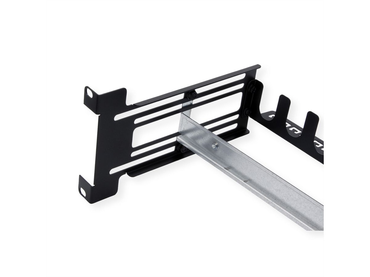 VALUE Cadre de support 19" pour appareils montés sur rail DIN, 3U, noir
