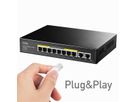 CUDY GS1010PE Switch 8 ports Gigabit PoE+, 2 ports Gigabit Uplink 120W