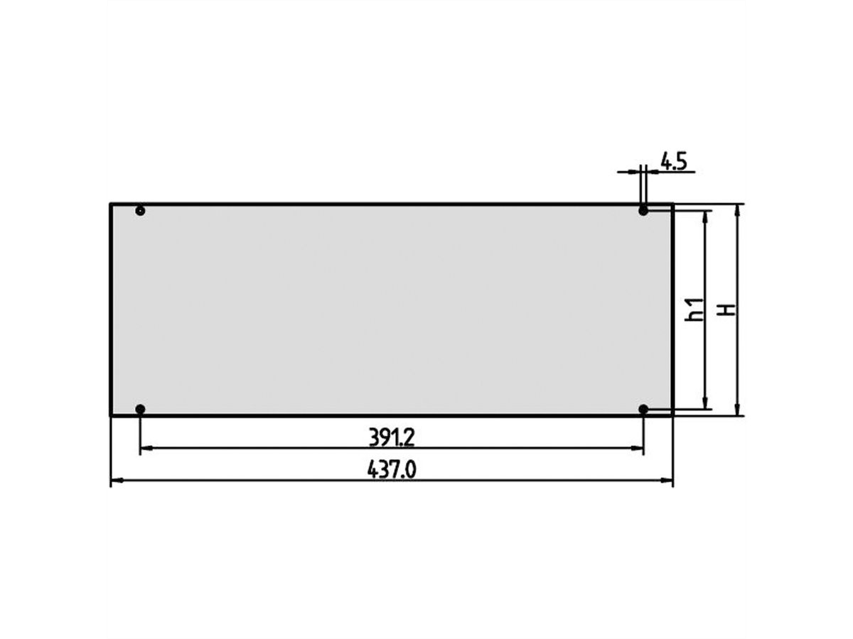 SCHROFF Inpac Face avant, 2 U, 2,5 mm, Al, anodisé, bords non traités