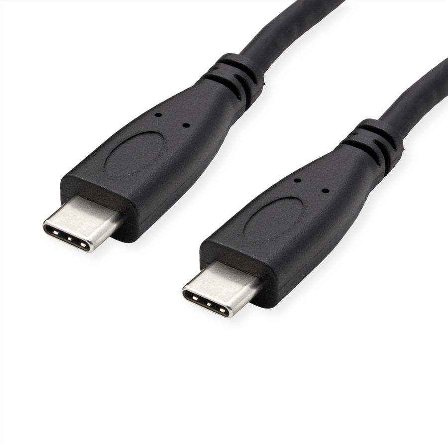 ROLINE Câble USB 3.2 Gen 2, avec PD, C-C, M/M, 4K UHD-1, 10Gbit/s, Emark, 100W, noir, 0,5 m