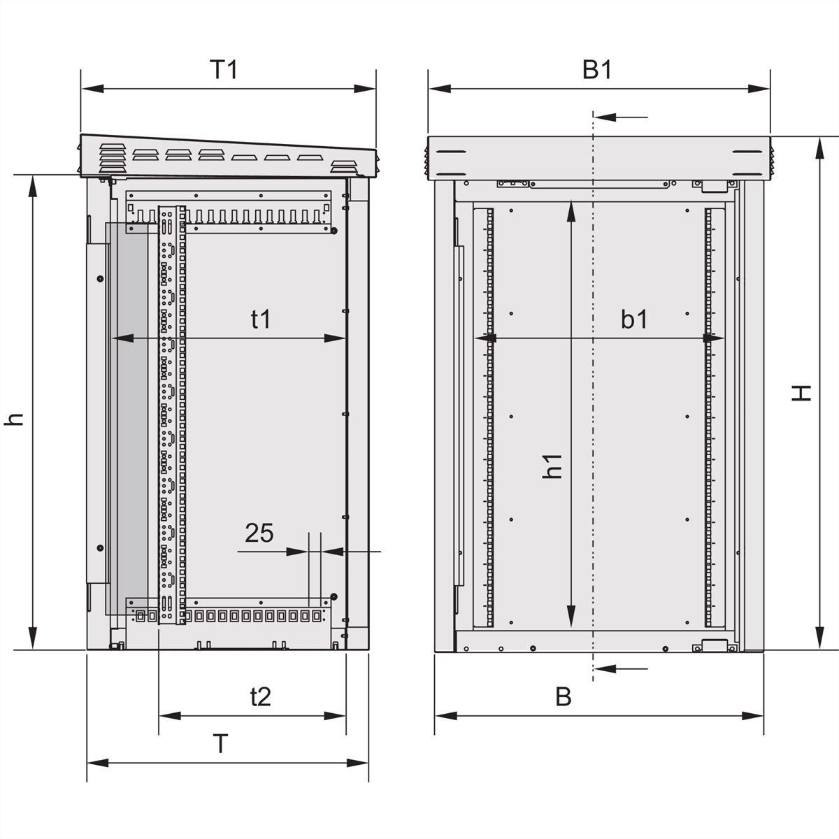 SCHROFF Outdoor Unibody HEX, 25 U 700W 600D