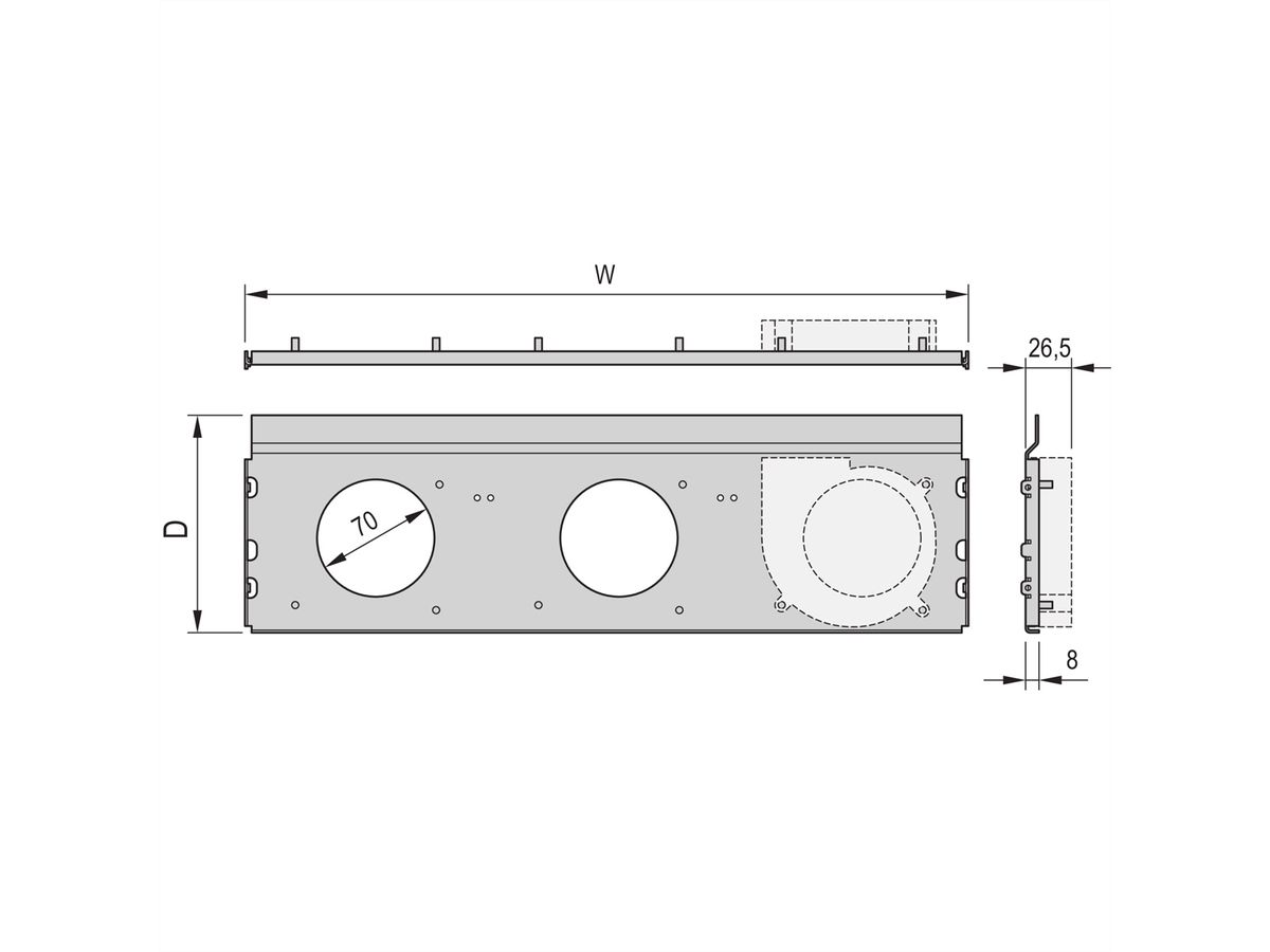 Unité de ventilation radiale SCHROFF RatiopacPRO AIR, 3 ventilateurs, 84 CV, 160 mm