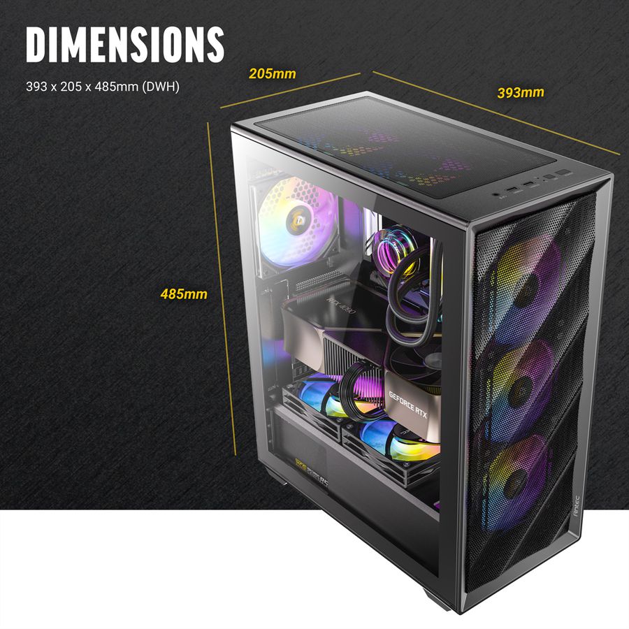 ANTEC AX85 ARGB Boîtier PC Midi Tower Gaming ATX, noir
