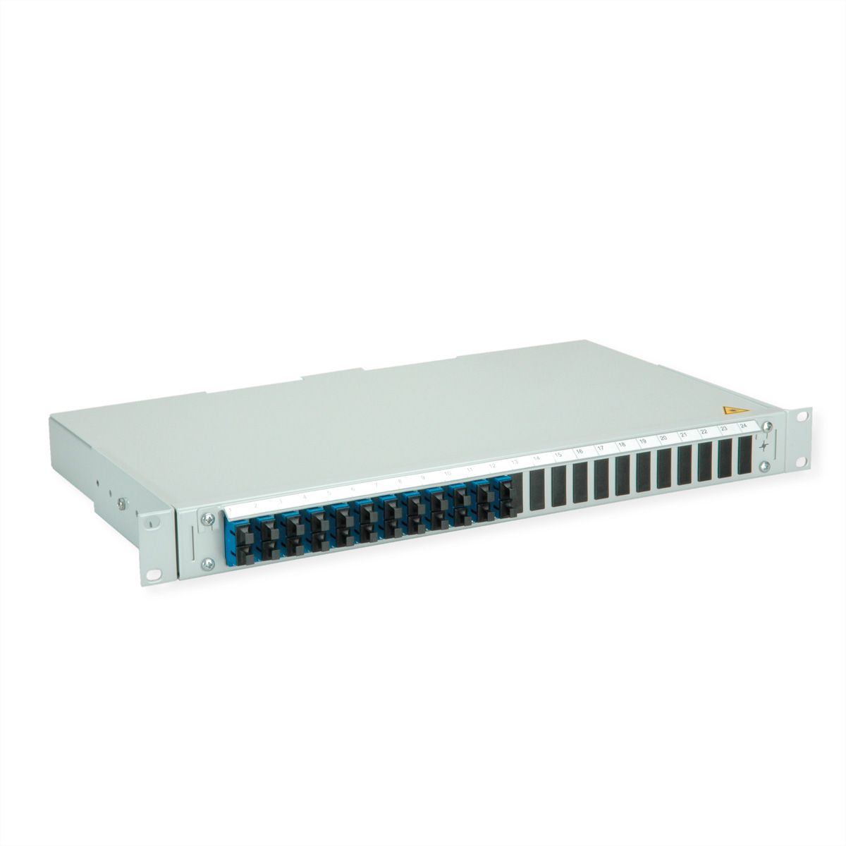 TELEGÄRTNER BASIS V Panneau FO avec coupleurs, 12x SC Duplex, bleu, OS2