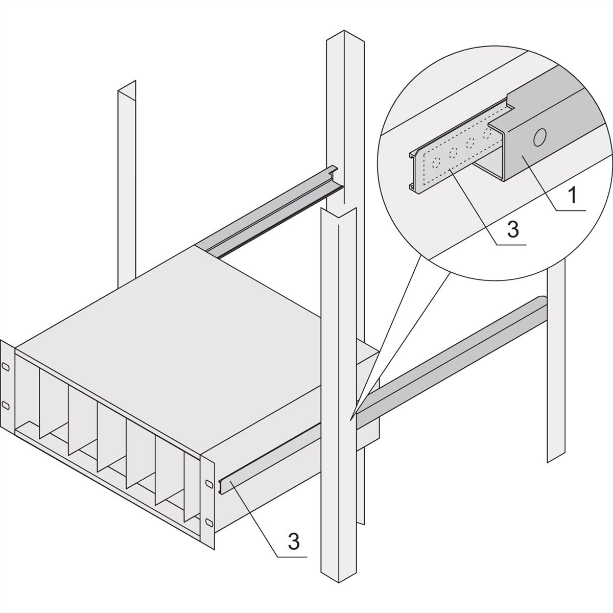 Adaptateur profilé en C SCHROFF pour bacs à cartes montés en armoires, 295 mm