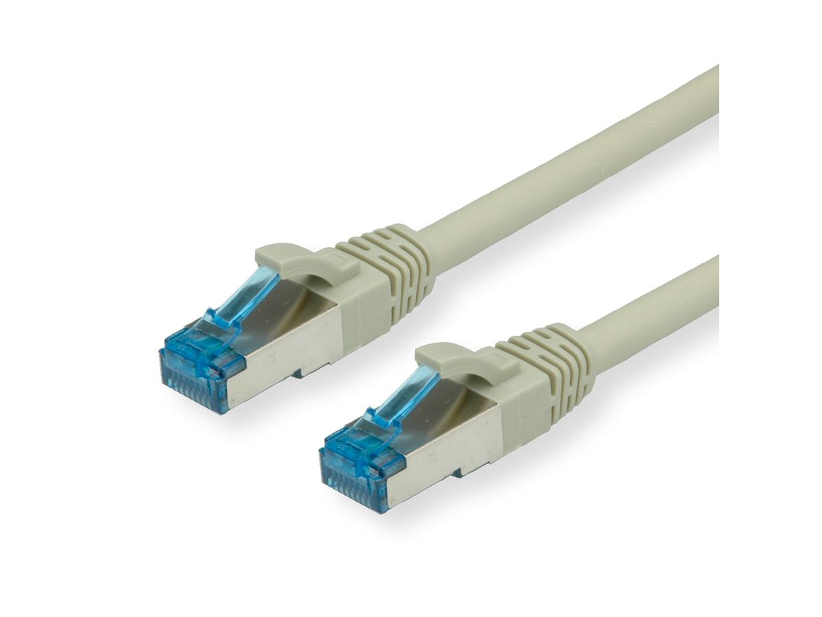 Cordon VALUE Cat.6A (Classe EA) / 10 Gigabit S/FTP, LSOH, gris, 15 m