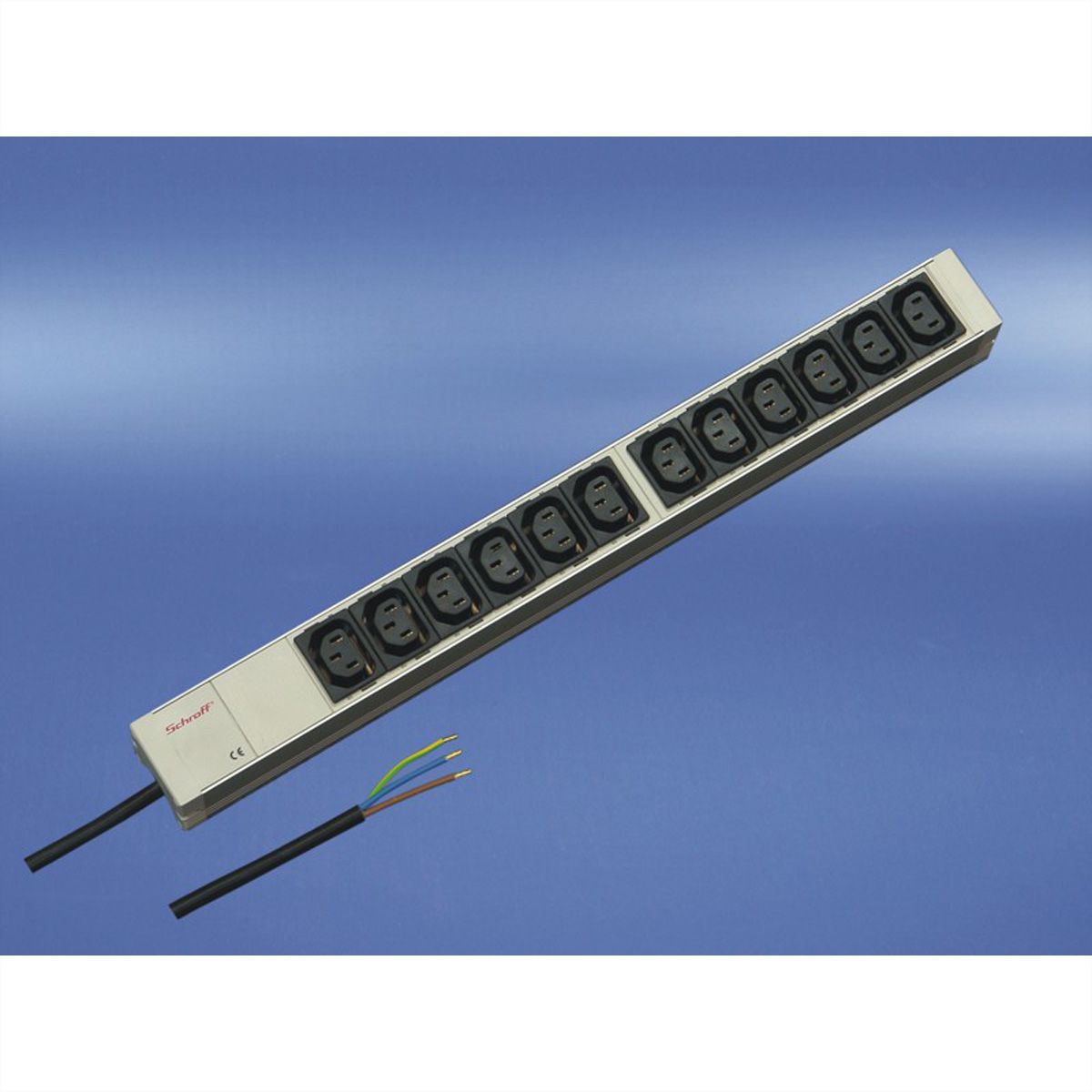 Bâtis de prises SCHROFF, IEC C13 avec câble de raccordement ouvert, 12x IEC C13, 19"