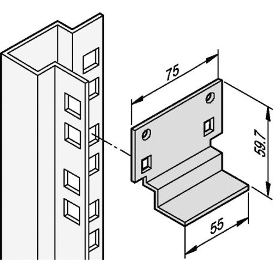 SCHROFF Eurorack Rail coulissant court, 1 pièce