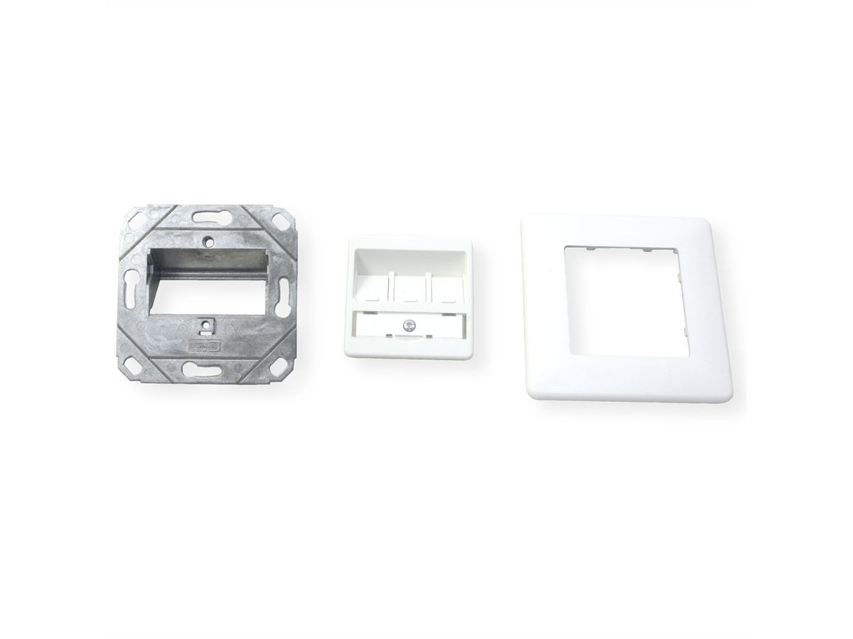 METZ CONNECT Keystone boîtier de raccordement encastré 3 port non équipé, blanc pur