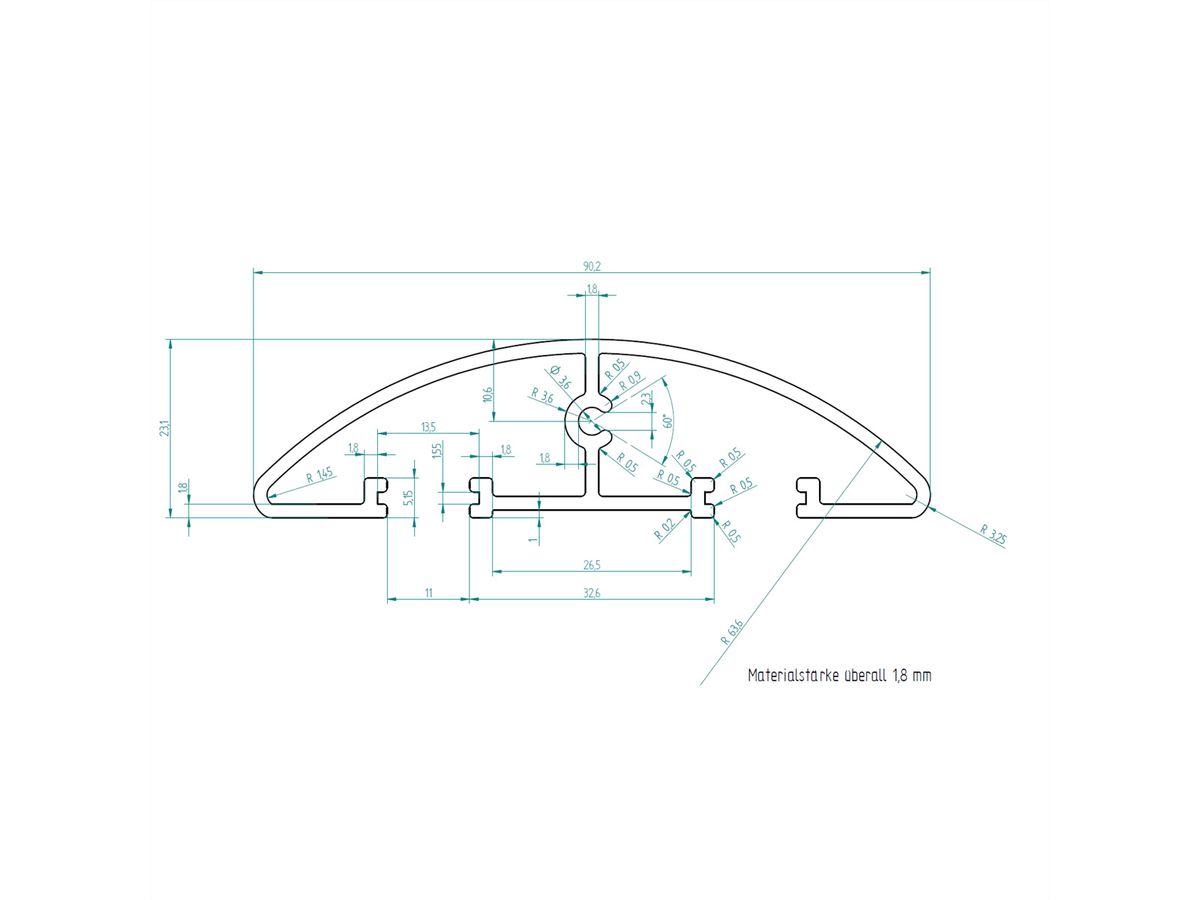 BACHMANN Easy-Bridge 100cm ALU anodisé argent