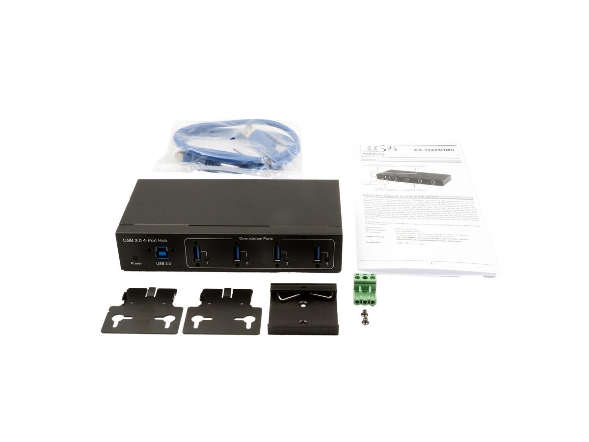 EXSYS EX-11224HMVS HUB métal 4 ports USB 3.2 Gen 1 VIA VL811+ Chipset