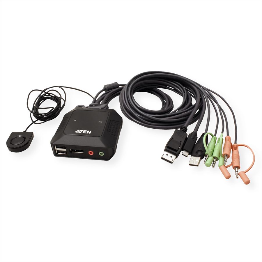 ATEN CS52DP Commutateur KVM hybride DisplayPort 2 ports USB-C