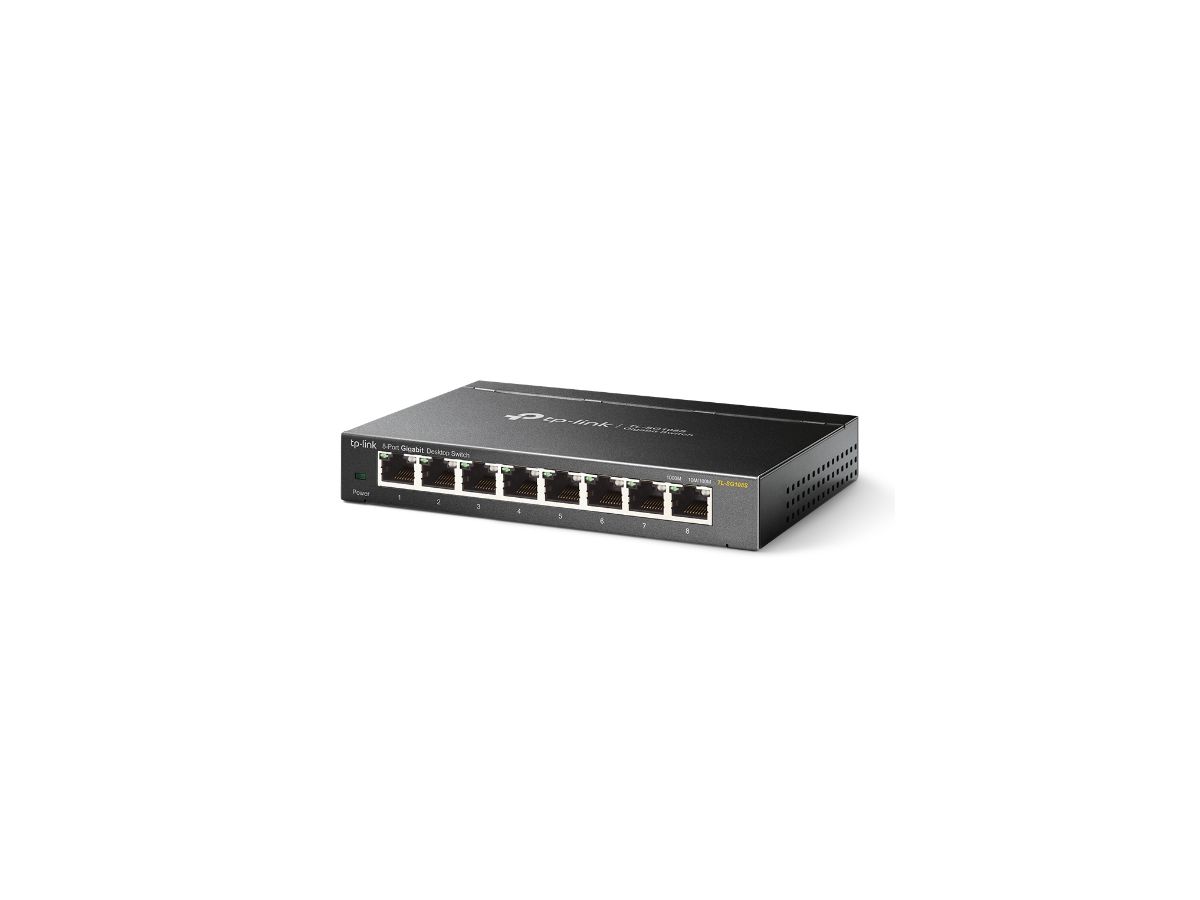 TP-LINK TL-SG108S Non-géré L2 Gigabit Ethernet (10/100/1000) Noir