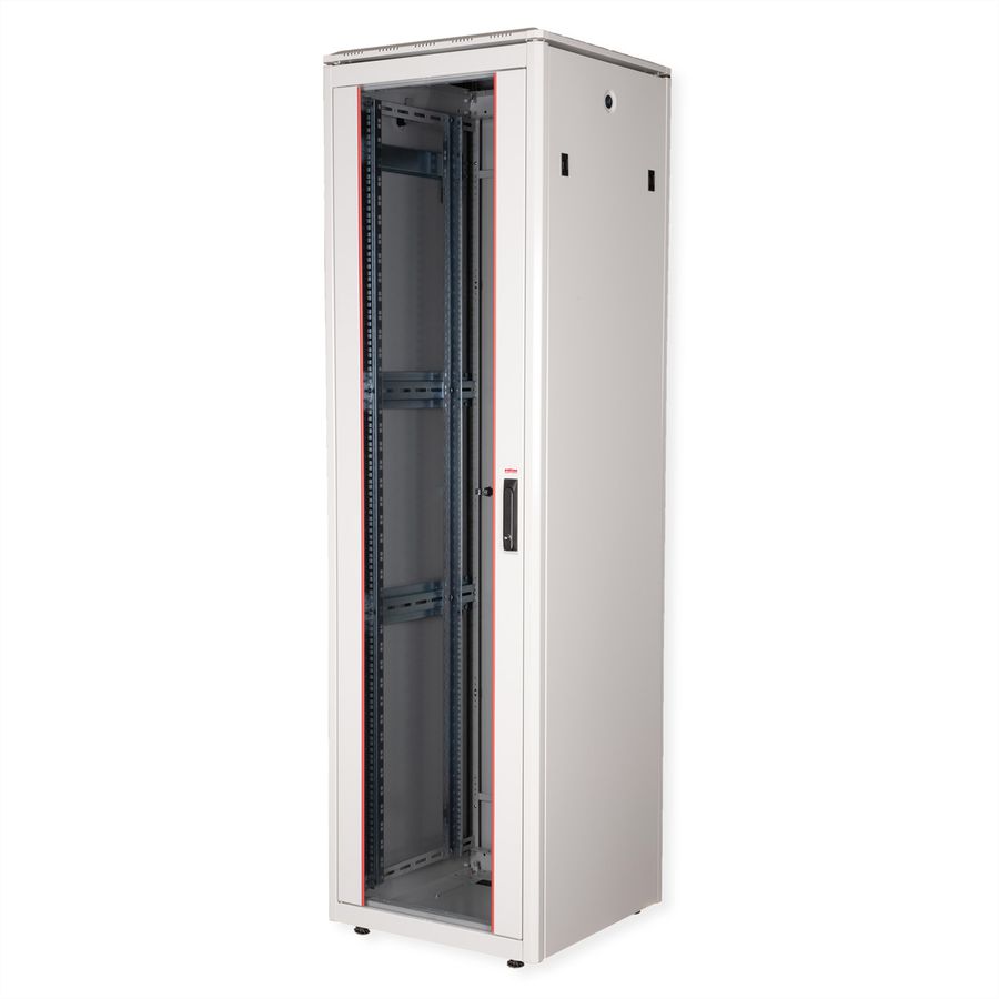 ROLINE 19" Baie réseau Pro 42U, 600x600 LxP Porte verre gris
