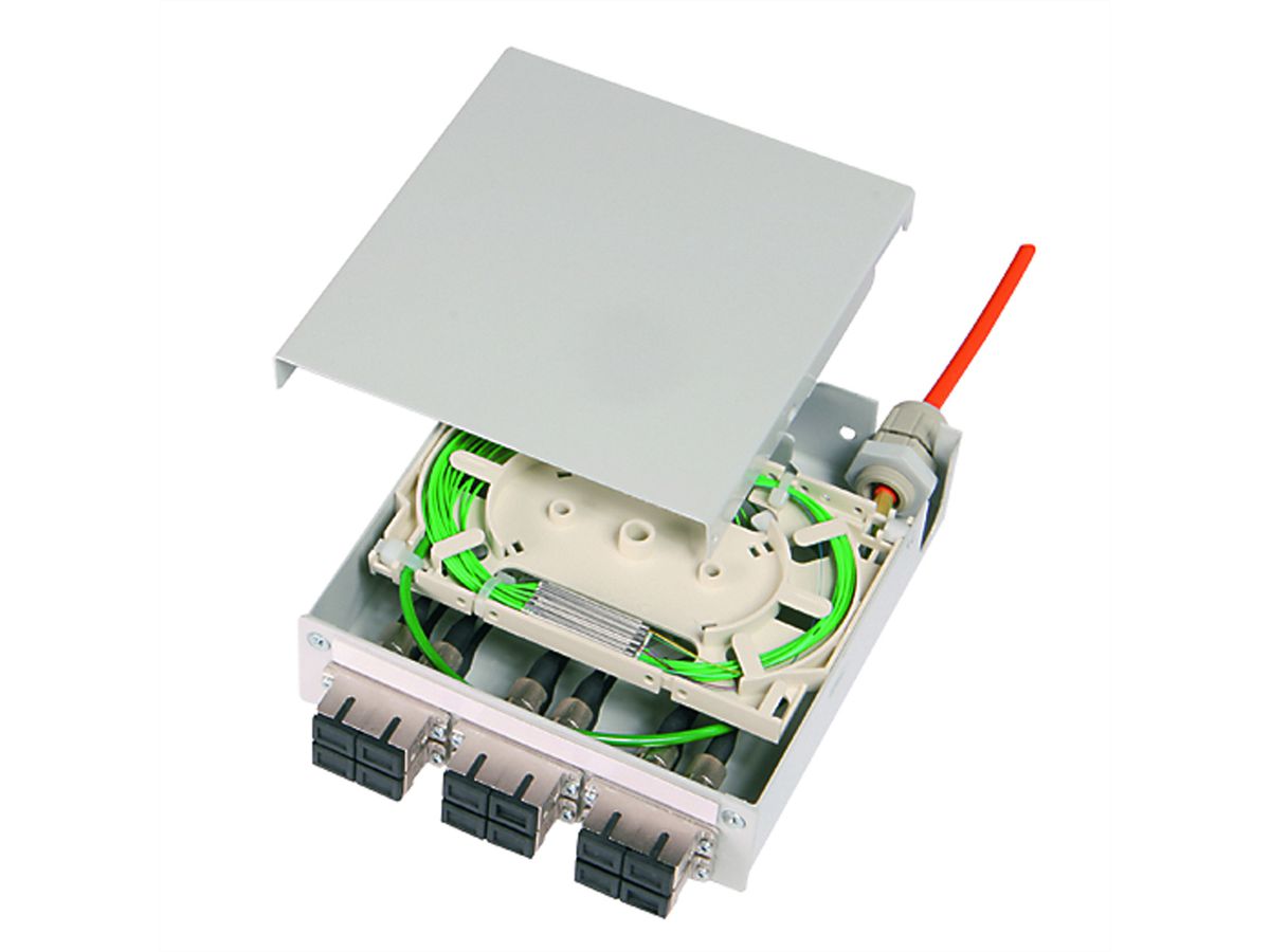 TELEGÄRTNER TS distributeur 6xLC-D cassette d'épissure, Pigtails 12xG50/125 OM2, LC
