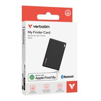VERBATIM MYFCR-01B My Finder Card, Traceur Bluetooth - paquet unique Noir