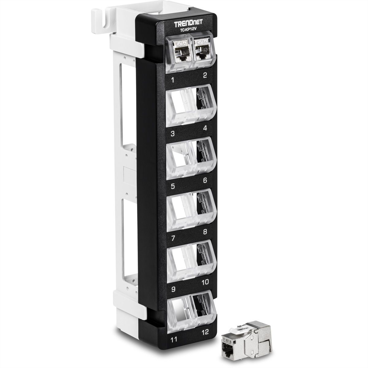 TRENDnet TC-KP12V Panneau de brassage Keystone vierge à 12 ports, montage mural coudé