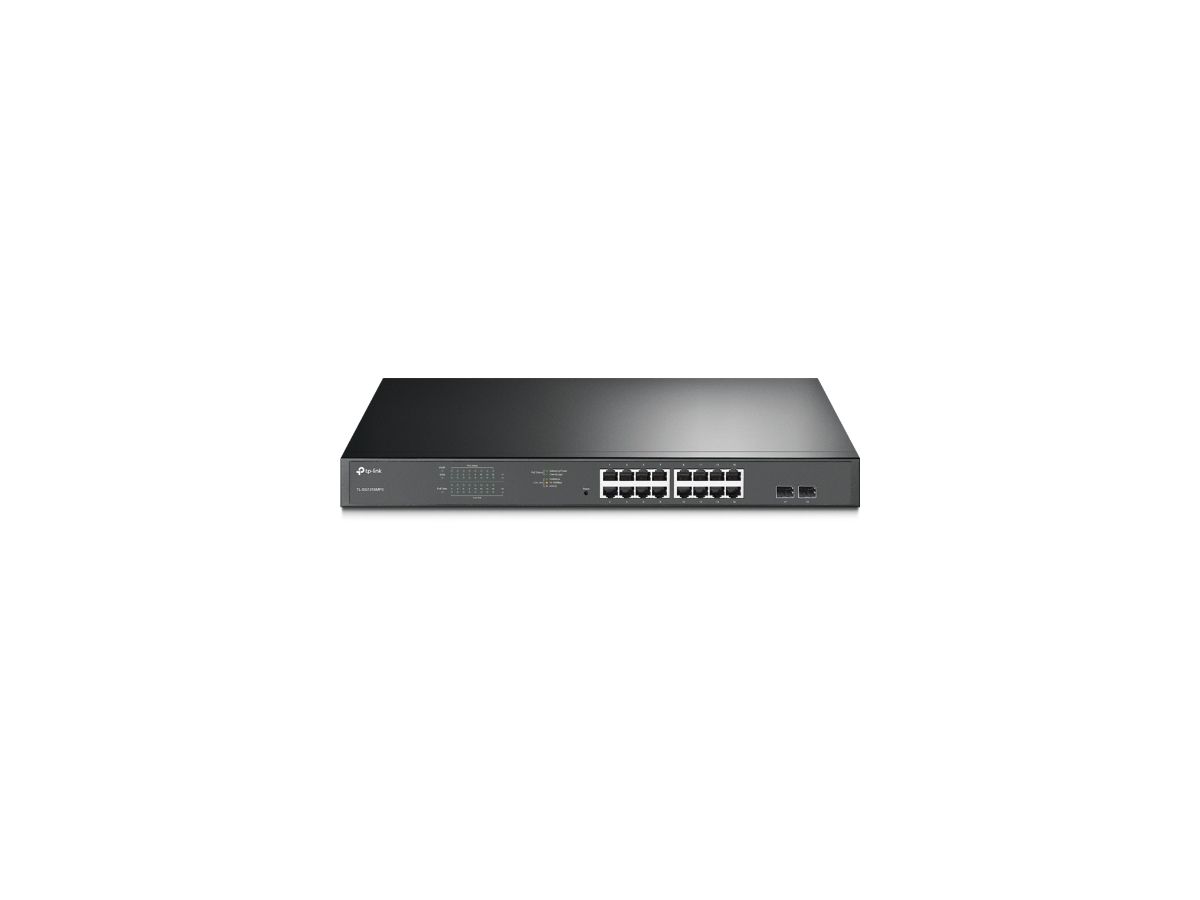 TP-Link TL-SG1218MPE Géré L2 Gigabit Ethernet (10/100/1000) Connexion Ethernet, supportant l'alimentation via ce port (PoE) 1U Noir