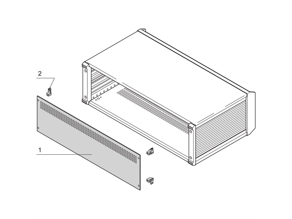 SCHROFF PropacPRO Panneau arrière, pleine largeur, non blindé, sans perforation, 3 U, 84 CV