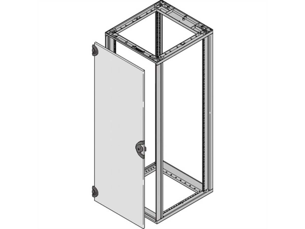 Porte en acier Novastar SCHROFF, Angle d'ouverture à 180°, RAL 7035, 6 U 553W