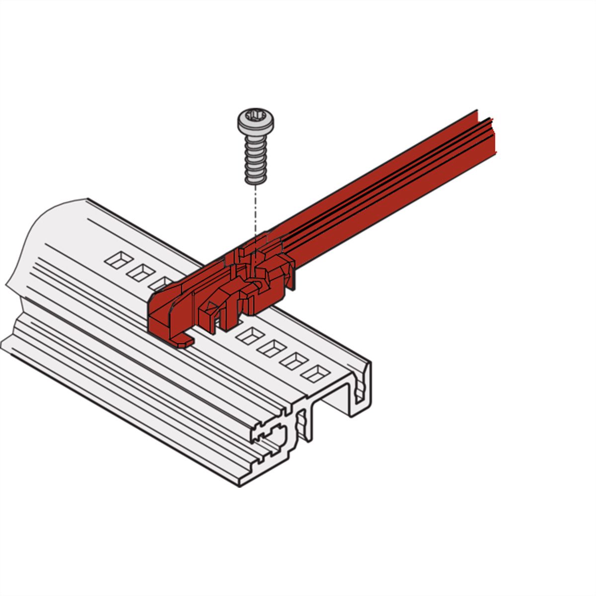 Accessoire pour rail de guidage SCHROFF, plastique, 220 mm, largeur de rainure 2 mm, gris, 10 pièces, pour montage de connecteur DIN