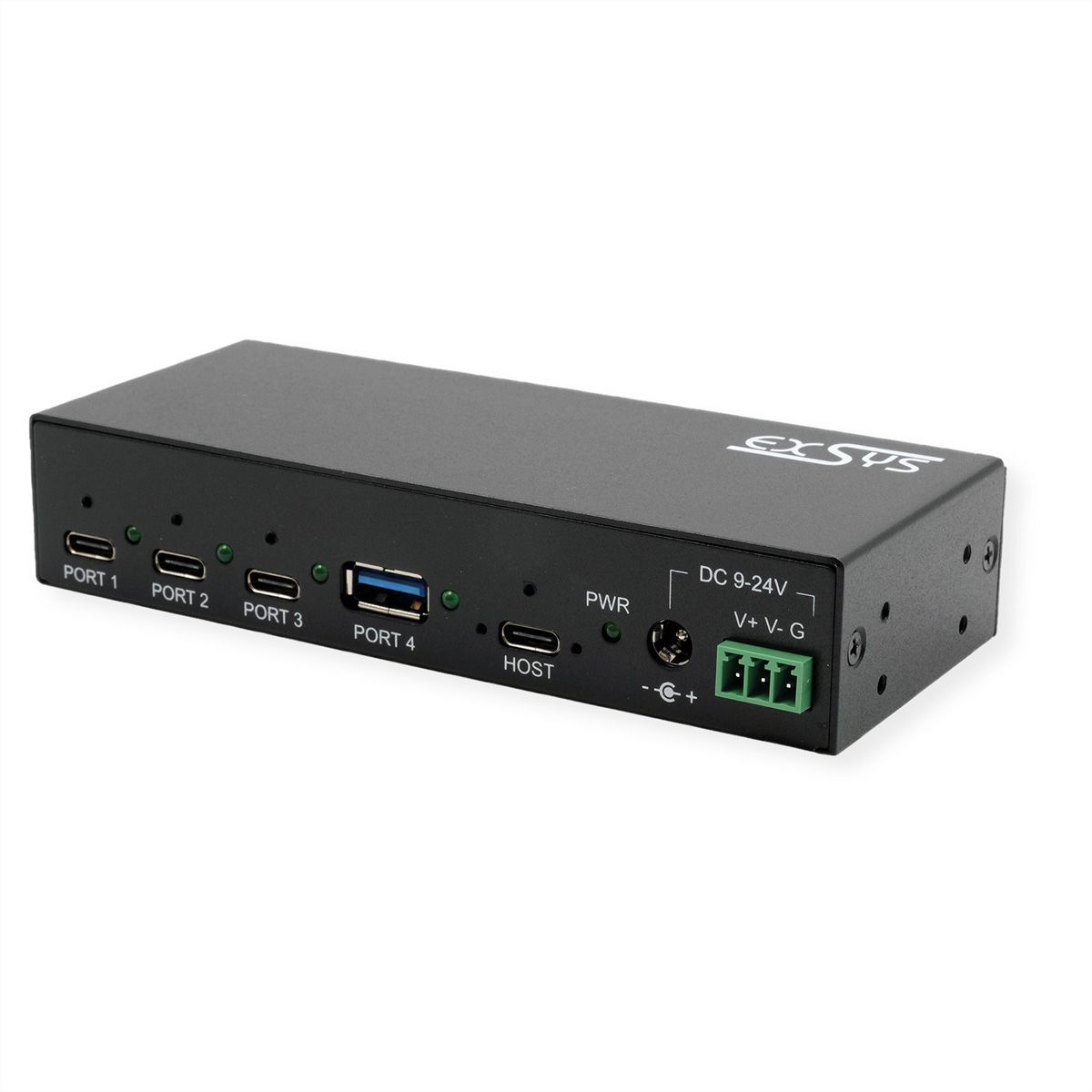 EXSYS EX-12293HMS Hub métal USB 3.2 Gen2, 4 ports, 3x C et 1x A