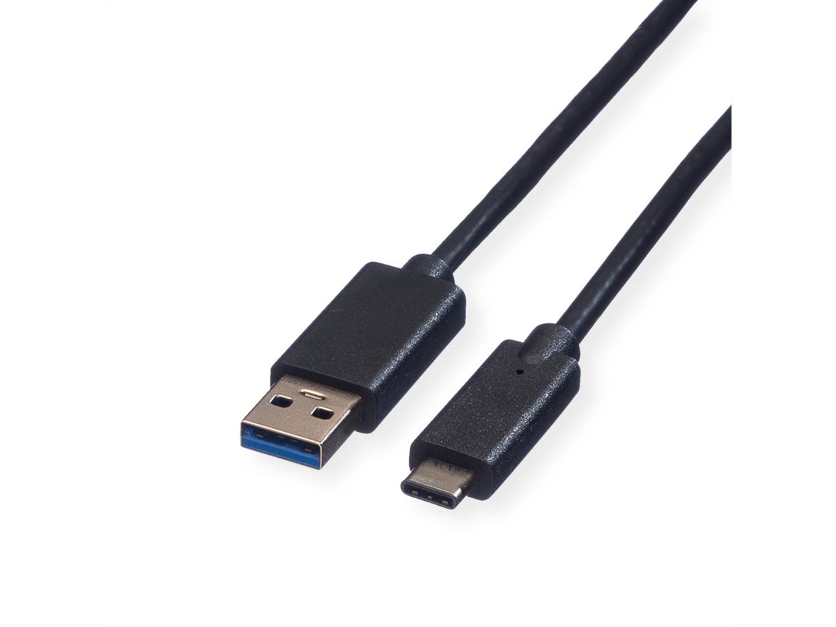 ROLINE Câble USB 3.2 Gen 1, A-C, M/M, noir, 1 m
