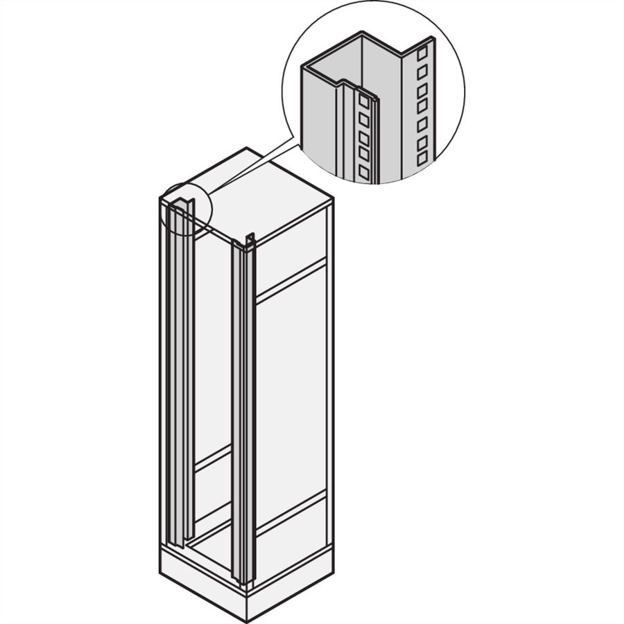 SCHROFF Eurorack 19", panneau/support coulissant, 47 U, RAL 7021
