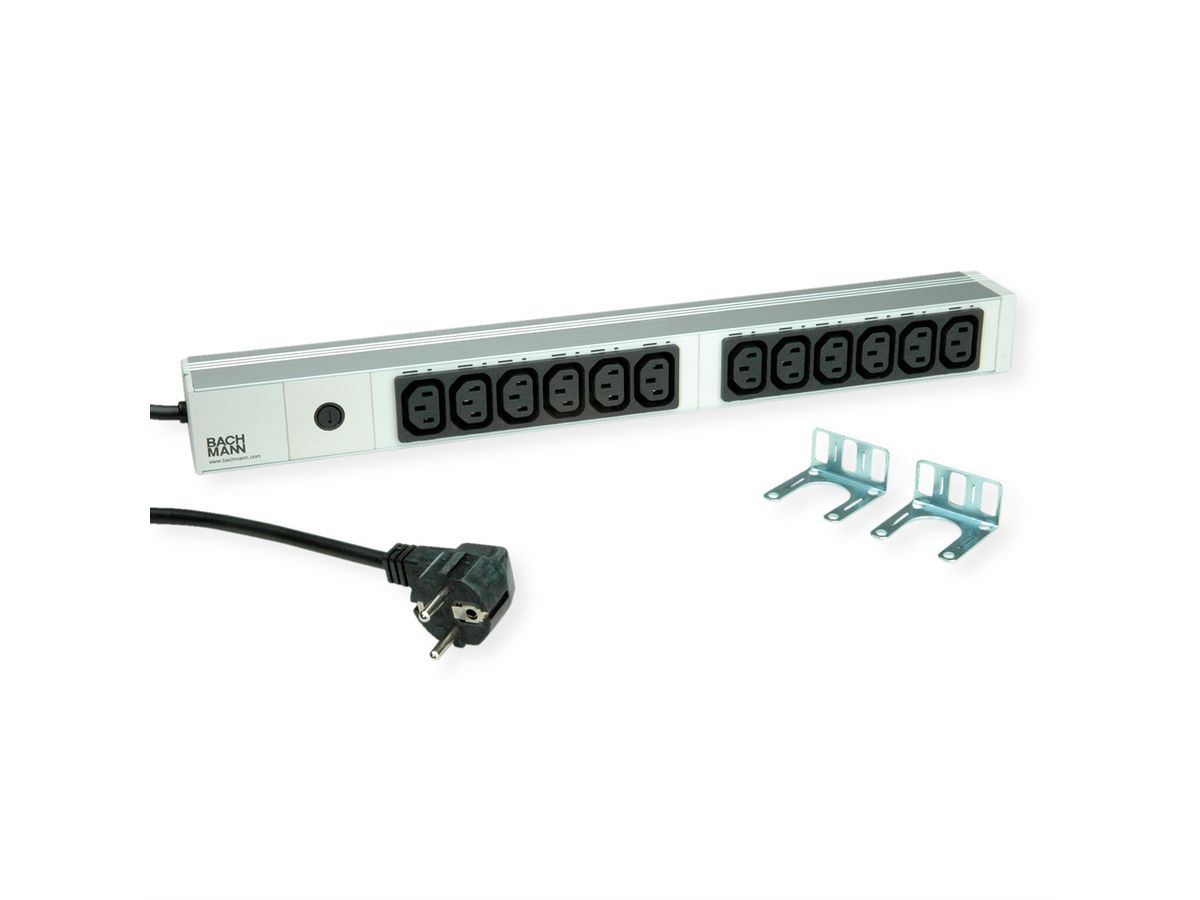 BACHMANN 19" 1U 12xC13 2,0m CEE7/7