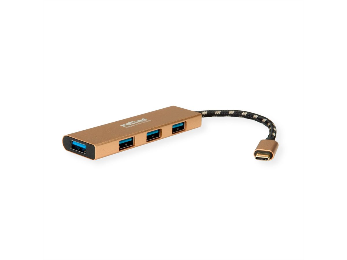 ROLINE GOLD Hub USB 3.2 Gen 1, 4 ports, prise type C