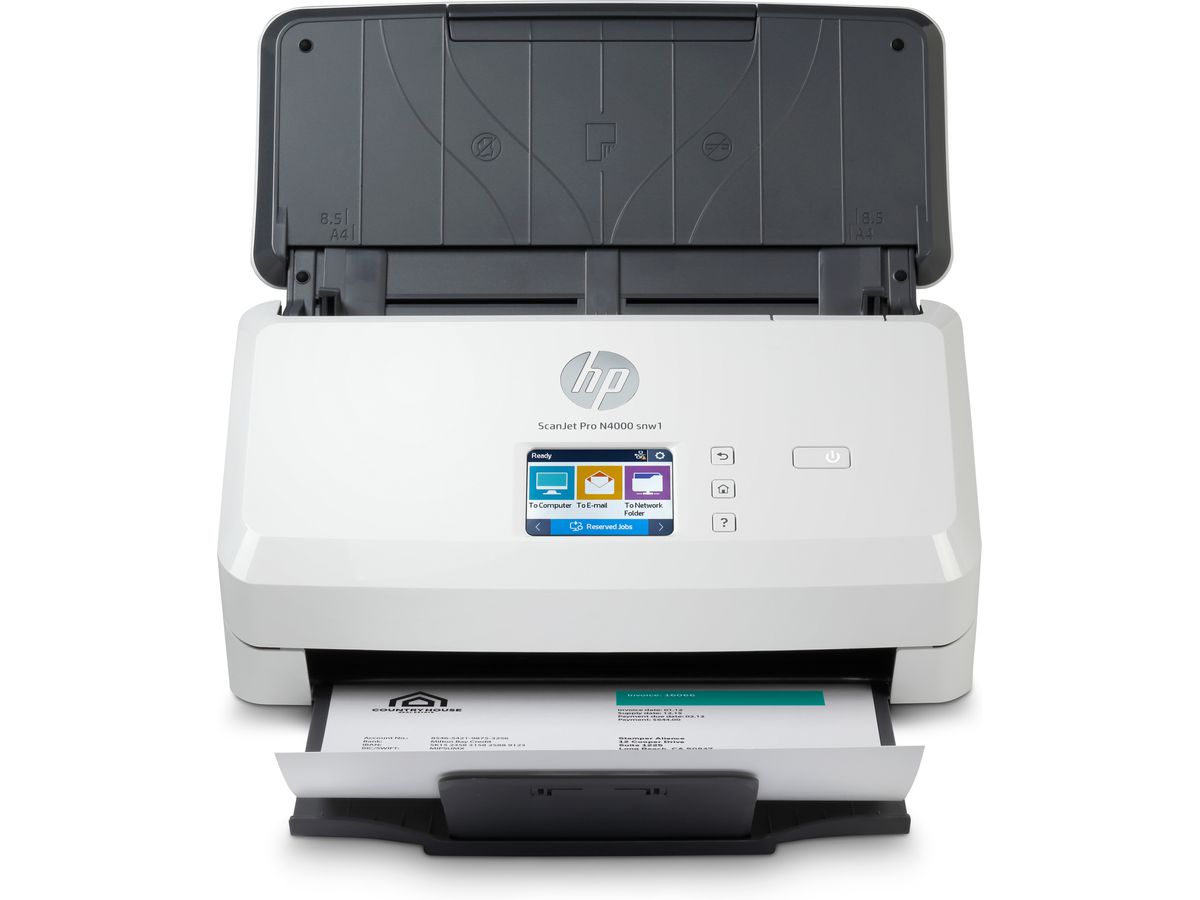 HP Scanjet Pro N4000 snw1 Sheet-feed Scanner Alimentation papier de scanner 600 x 600 DPI A4 Noir, Blanc