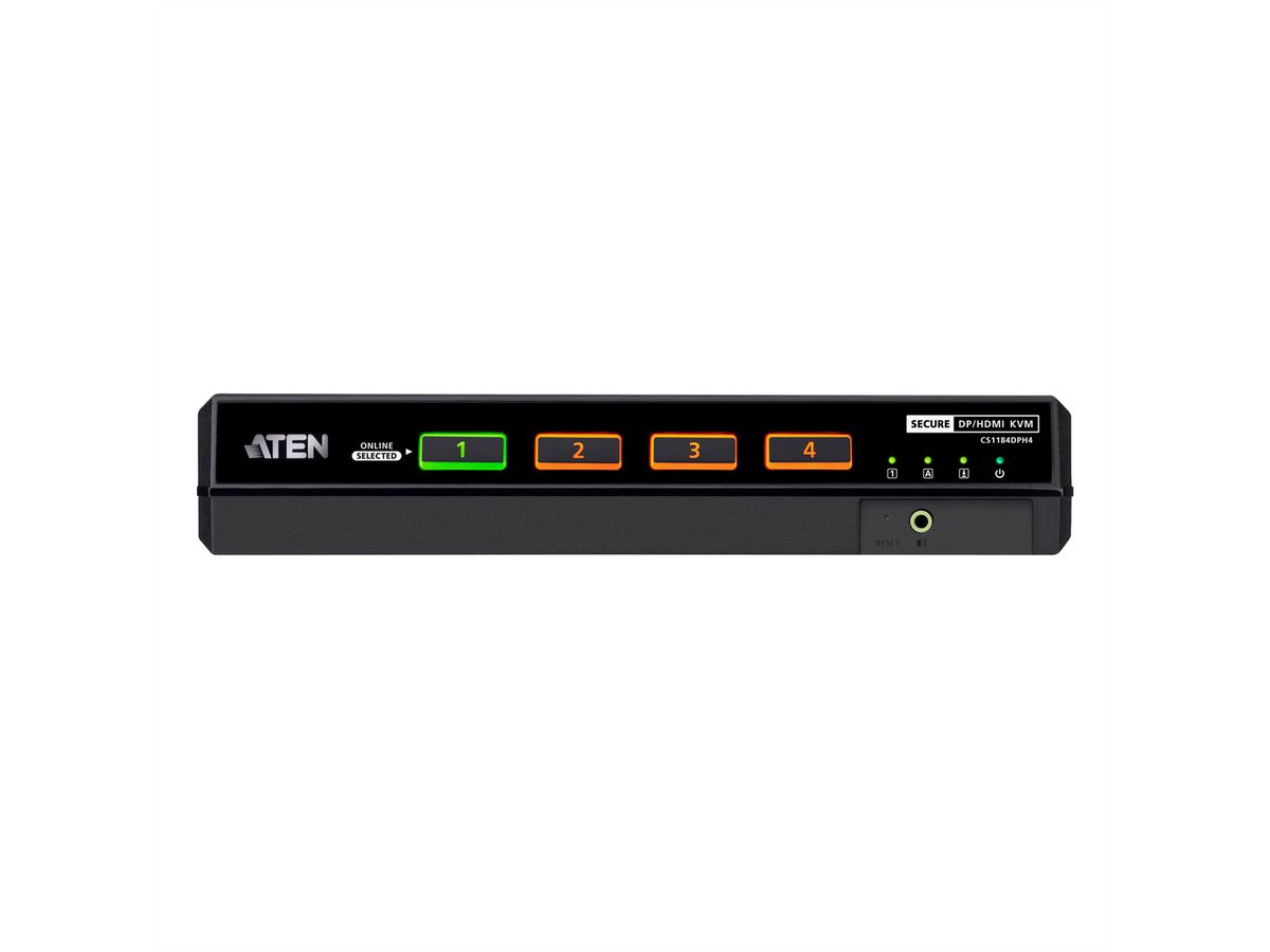 ATEN CS1184DPH4 Commutateur KVM sécurisé universel, 4 ports USB 5K DisplayPort/HDMI