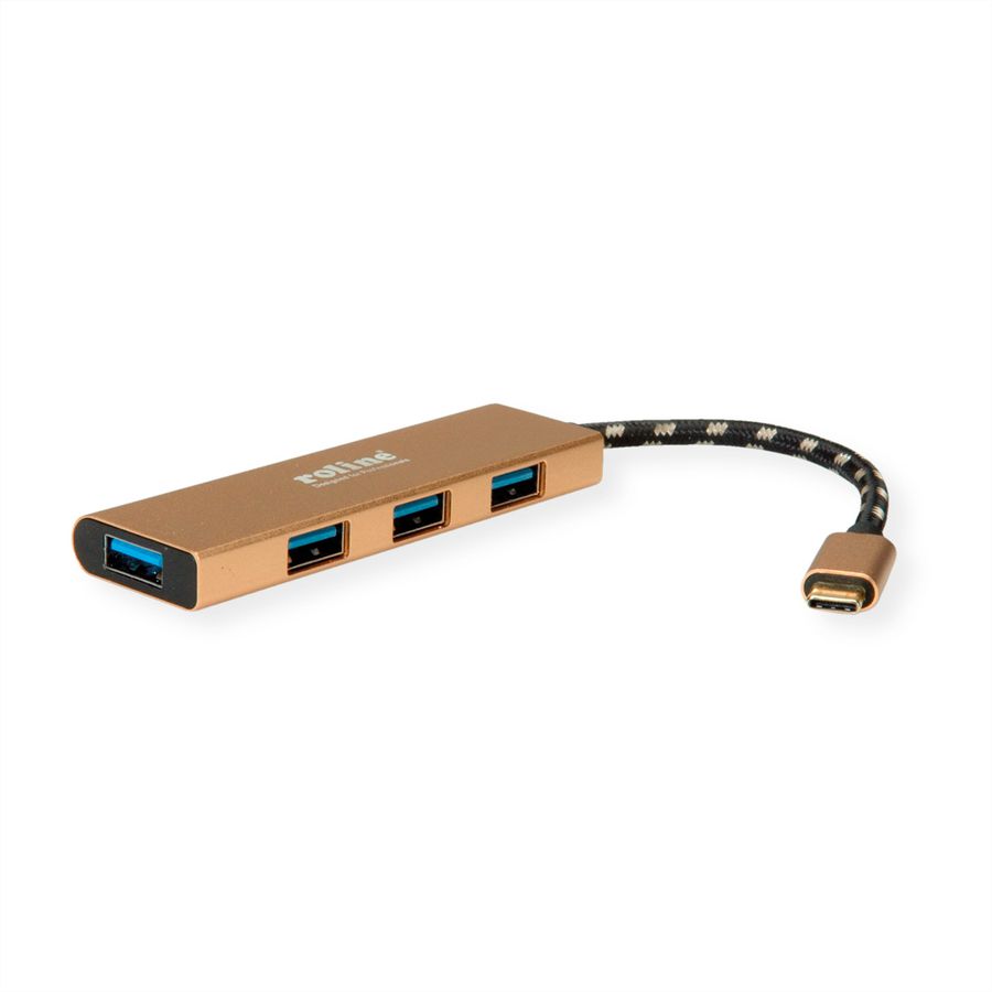 ROLINE GOLD Hub USB 3.2 Gen 1, 4 ports, prise type C