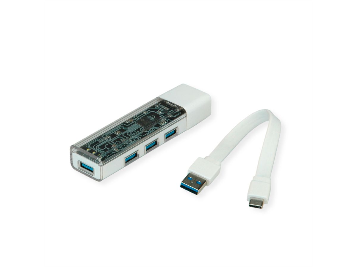 ROLINE Hub USB 3.2 Gen 1, 4 ports, type A+C
