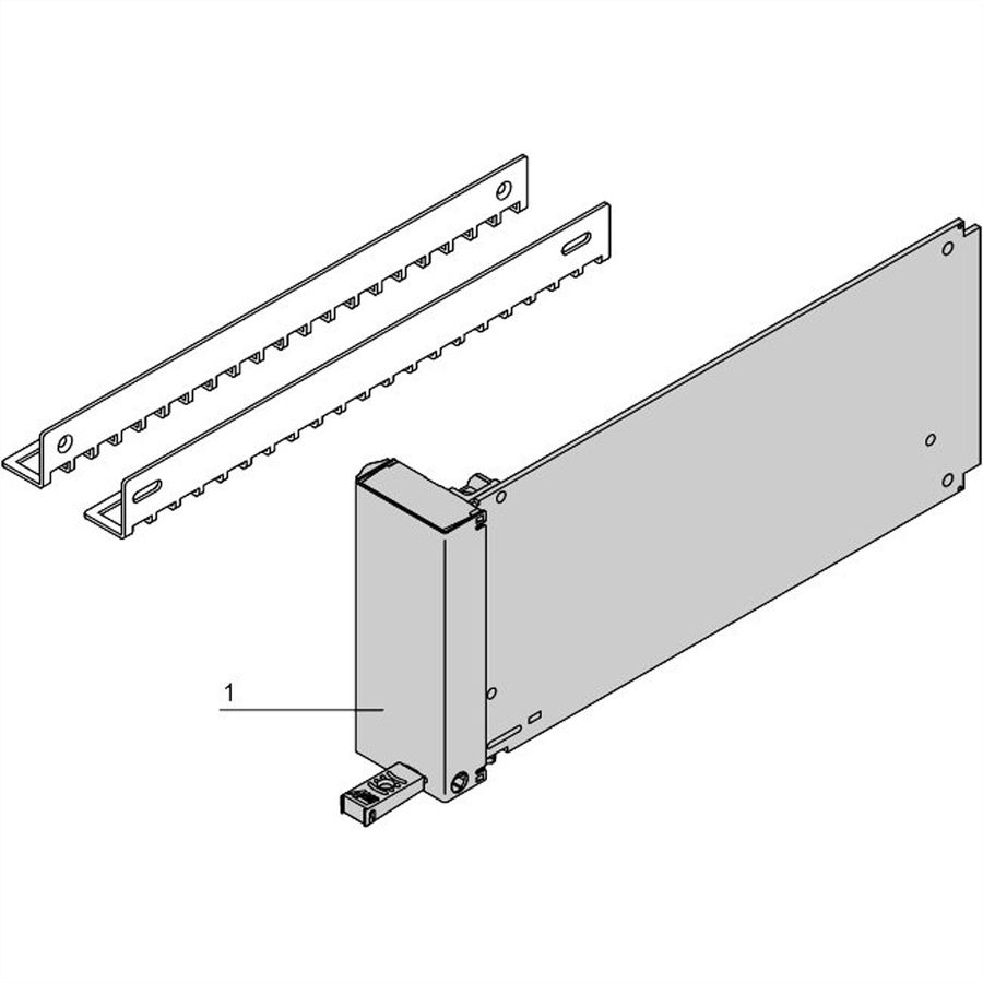 Module de remplissage AMC SCHROFF avec poignée de tirage, double, inox