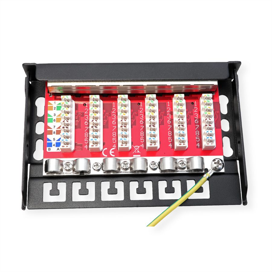 ROLINE Mini panneau Cat.6A/ClassEA 6 ports, 0,5U, blindé, noir
