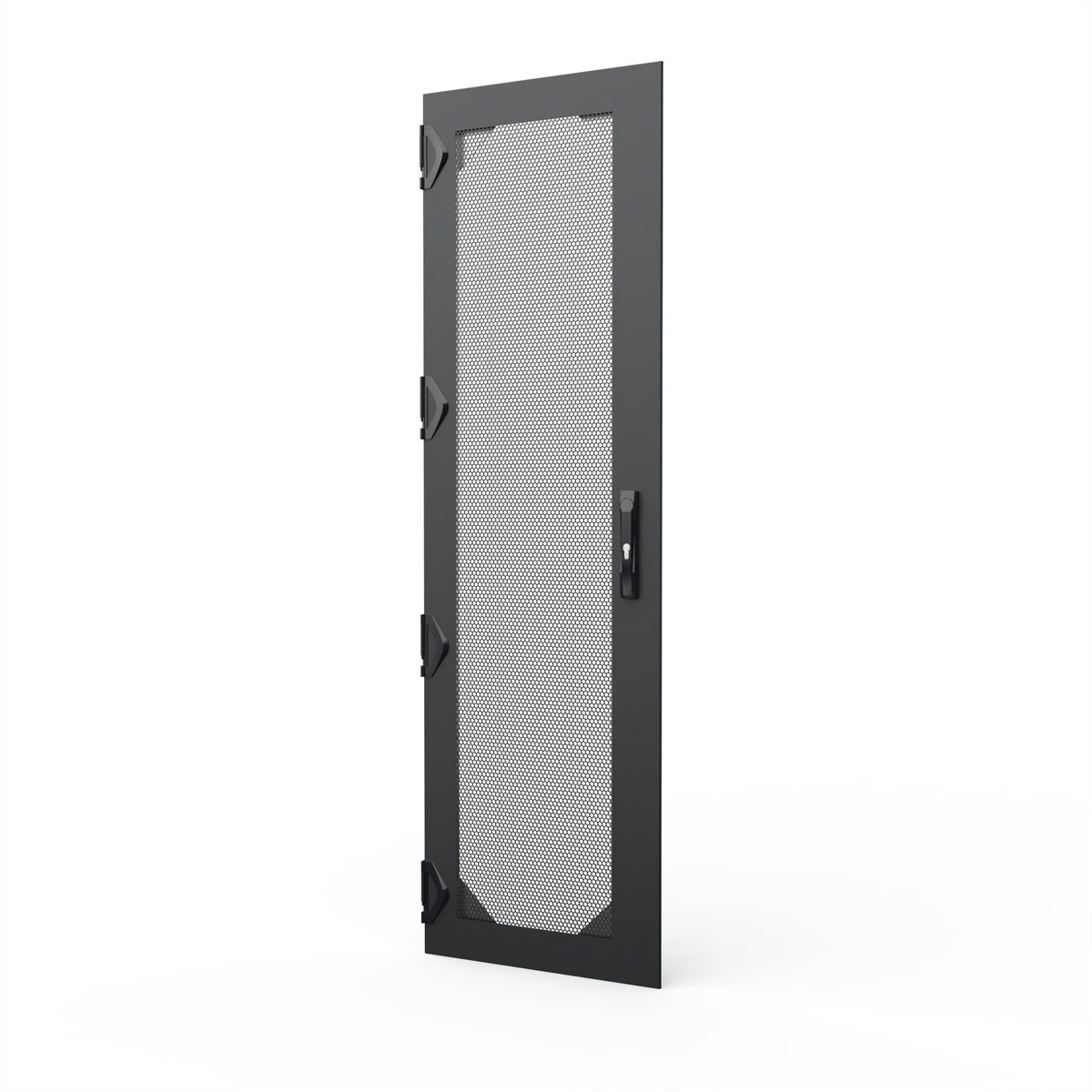 SCHROFF Porte 2000H600L IP20 perforée séismique fermeture à 4 points RAL7021
