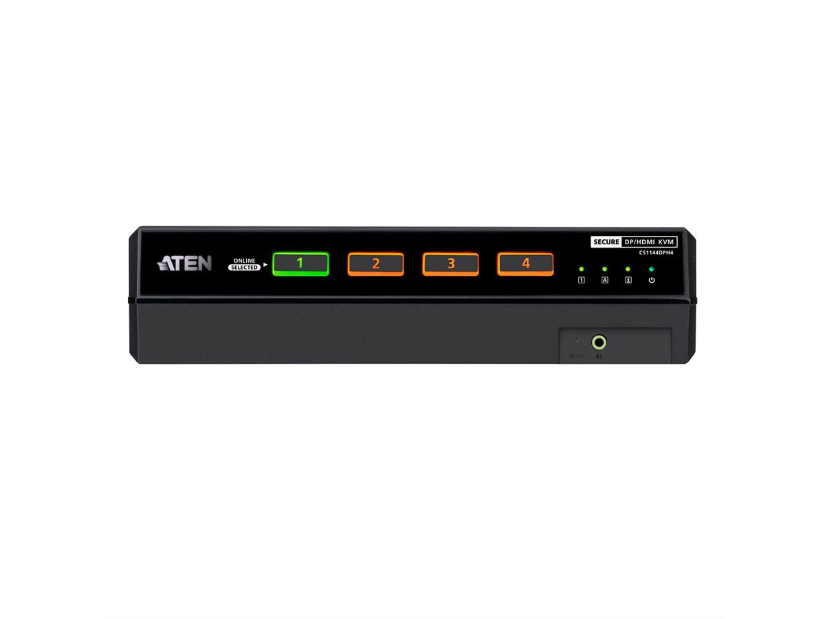 ATEN CS1144DPH4 Commutateur KVM sécurisé universel, 4 ports USB 5K DisplayPort/HDMI double écran