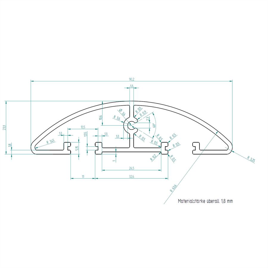 BACHMANN Easy-Bridge 100cm ALU anodisé argent