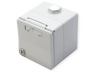METZ CONNECT Boîtier apparent pour module IP44 , Couvercle rabattable + serrure, 2 ports non équipés , gris