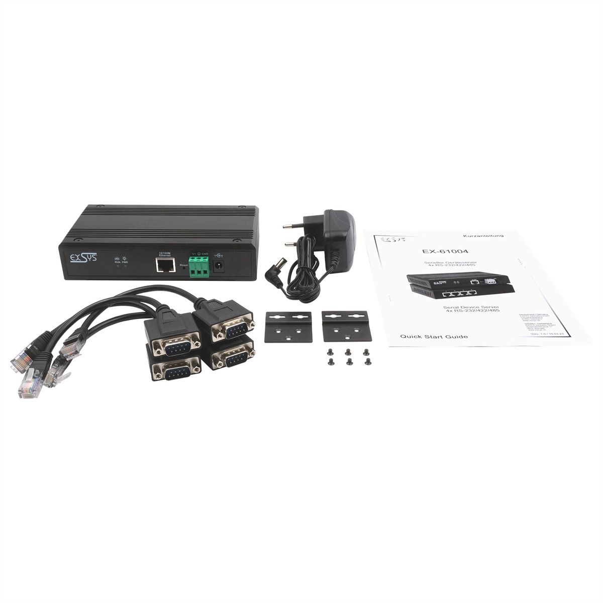 EXSYS EX-61004 Ethernet vers 4x RS-232/422/485